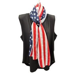 American Flag Stars Stripes Scarf Red White & Blue Lightweight Patriotic Design